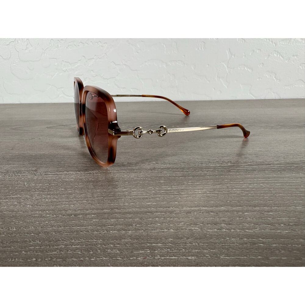 Gucci GG0884SA 003 Sunglasses 58mm Square Havana Brown Gradient w/ Case & Pouch - Picture 6 of 10